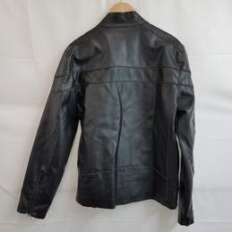 Street Legal leather zip up moto jacket black M alternative image