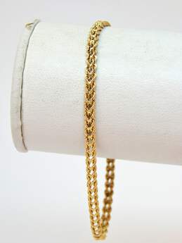 14K Yellow Gold Braided Chain Bracelet 3.3g alternative image