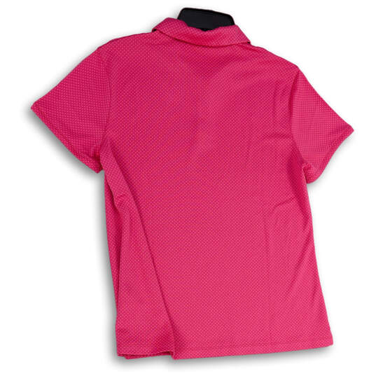 NWT Womens Pink Short Sleeve Button Front Dri-Fit Golf Polo Shirt Size L image number 2