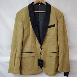 Gentleman's Guru Black & Gold Glitter Tuxedo Jacket Men's 46 NWT