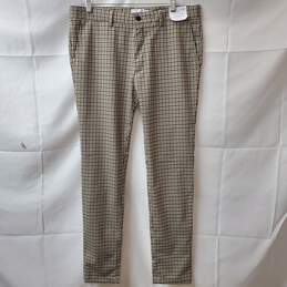 Topman Super Skinny Plaid Polyester Blend Trousers Mens Size 34x32