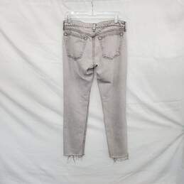 Rag & Bone Light Gray Cotton Blend Raw Hem Mid Rise Slim Jeans WM Size 27 alternative image