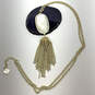 Designer Kendre Scott Gold-Tone Mother Of Pearl Tassel Pendant Necklace image number 3