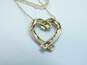 10K Yellow Gold Diamond Accent Ribbon Heart Pendant Necklace 1.5g image number 4