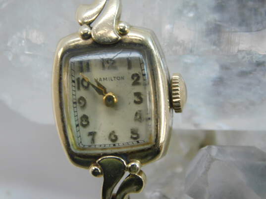 Vintage 10K Yellow Gold Case Hamilton 19 Jewel Mechanical Ladies Watch 12.8g image number 1