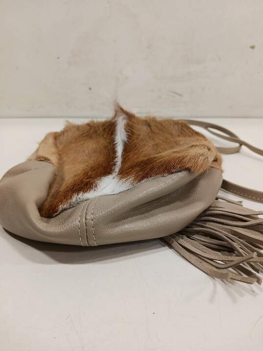 FSP Collection Women's Brown/White Cowhide Crossbody Bag image number 5