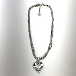 Designer Brighton Silver-Tone Triple Strand Ophelia Heart Pendant Necklace alternative image