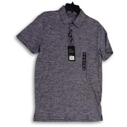 NWT Mens Blue Heather Short Sleeve Spread Collar Golf Polo Shirt Size Small