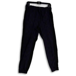 Womens Blue Elastic Waist Drawstring Slash Pocket Jogger Pants Size 6