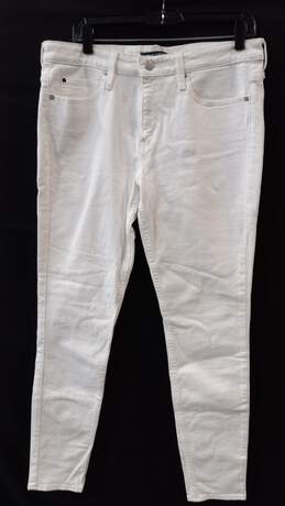 Calvin Klein Women's White Mid-Rise Skinny Jeans Size 32 x 32