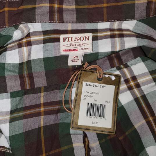 Filson Sutter Sport Full Button Up Plaid Long Sleeve Shirt NWT Size XS image number 3