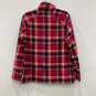 NWT Womens Pink Plaid Fleece 1/4 Zip Mock Neck Long Sleeve Pullover Sweater Sz L image number 2