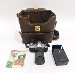 Canon AE-1 35mm Film Camera w/ Zoom Macro Lens, Flash & Bag