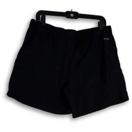 Womens Black Flat Front Elastic Waist Stretch Athletic Shorts Size Large