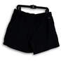 Womens Black Flat Front Elastic Waist Stretch Athletic Shorts Size Large image number 1