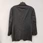 Mens Black Pinstripe Pockets Long Sleeve Collared Blazer Jacket Size Medium image number 1