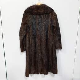 Women's Brown Fox Fur Long Button-Up Fur Coat alternative image