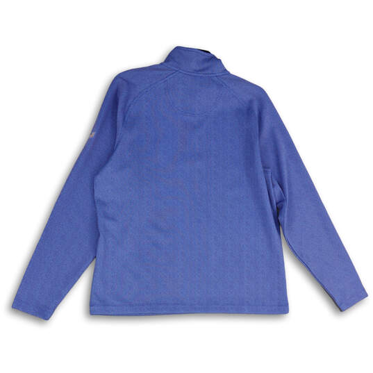 Mens Blue Chevron Mock Neck Long Sleeve Pullover T-Shirt Size Medium image number 2