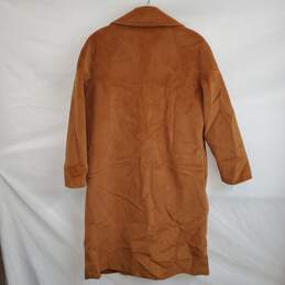 Mural Long Sleeve Brown Button Up Overcoat Size S alternative image