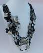 Artisan Silver Tone Agate, Aurora Borealis & Faux Pearl Multi Strand Statement Necklace image number 1