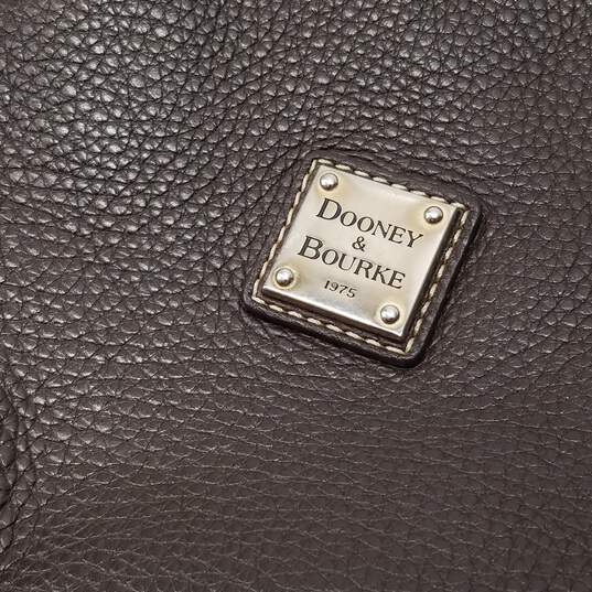Dooney & Bourke Brown Pebbled Leather Shoulder Hobo Tote Bag image number 2