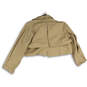 NWT Womens Tan Long Sleeve Spread Collar Cropped Jacket Size Medium image number 2