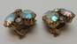 VNTG Weiss Aurora Borealis Gold Tone Cluster Clip On Earrings 16.7g image number 2