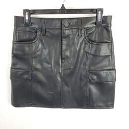 Hudson Women Black Faux Leather Mini Skirt Sz 27 NWT