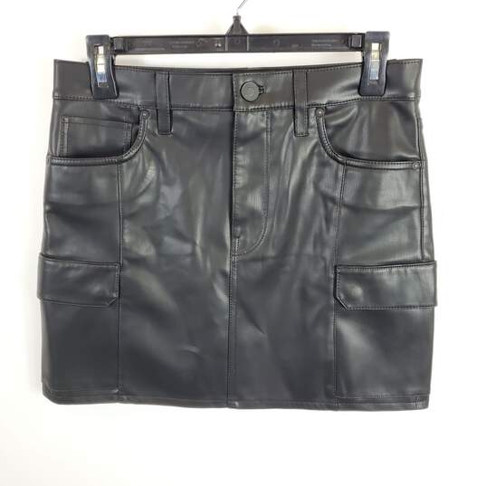 Hudson Women Black Faux Leather Mini Skirt Sz 27 NWT image number 1