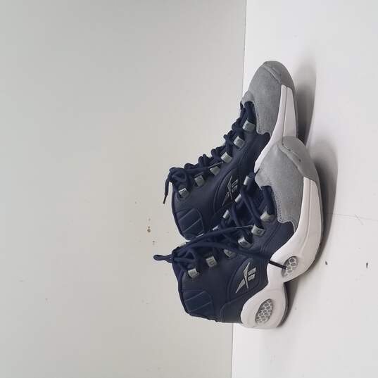 Reebok Question Mid Georgetown Big Kids' Shoes Carbon-Faux Indigo-White fx1074  Size 6.5 image number 3
