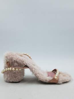 Authentic Miu Miu Pink Shearling Strappy Sandal W 7