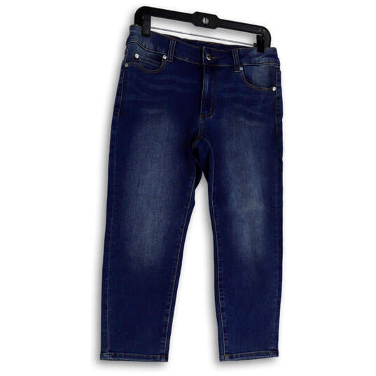 Womens Blue Denim Dark Wash Stretch Pockets Skinny Leg Jeans Size 10/30 image number 1