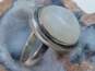 Romantic 925 Sterling Silver Oblong Hoop Earrings Marcasite Butterfly Bracelet & Moonstone Ring 22.4g image number 3