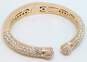 Designer Joan Boyce Swarovski Crystal Pave Rose Gold Plated Hinged Cuff Bangle Bracelet image number 2