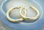 14K Gold Puffed Tube Hoop Earrings For Repair 1.8g image number 3