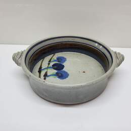 Studio Pottery Serving Bowl Floral Design