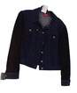 Womens Blue Long Sleeve Collared Denim Jean Jacket Size Medium image number 1