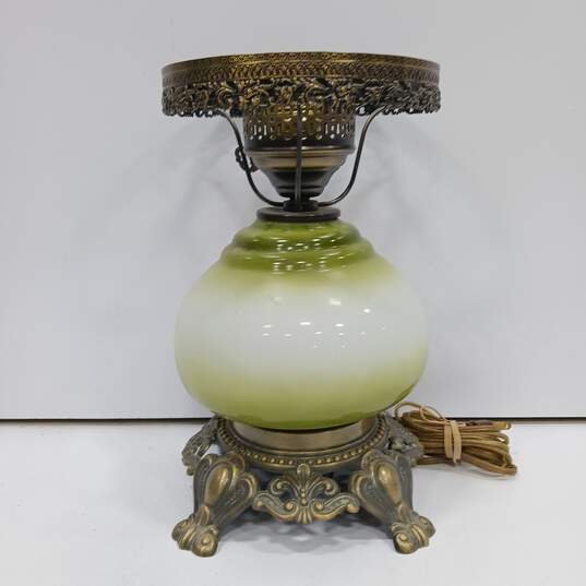 Vintage Ef Industries gone With The  Wind Style Hurricane Parlor Lamp image number 2