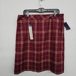 Beet Red Plaid Skirt
