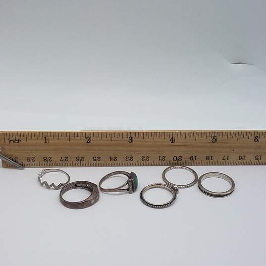Sterling Silver Assorted Gemstone Sz 5.25 - 7.5 Ring Bundle 6pcs 13.2g image number 9