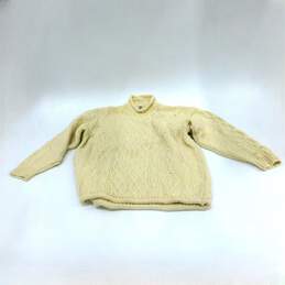 Vintage Country Club Men's Cream Knit Sweater Size XL Made In Ireland