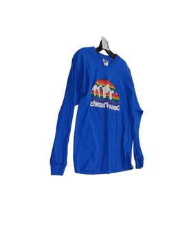 Mens Denver Nuggets NBA Blue Long Sleeve Basketball T Shirt Size Large alternative image