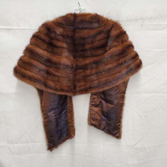 VTG Mink Fur Stole Wrap Size SM image number 2