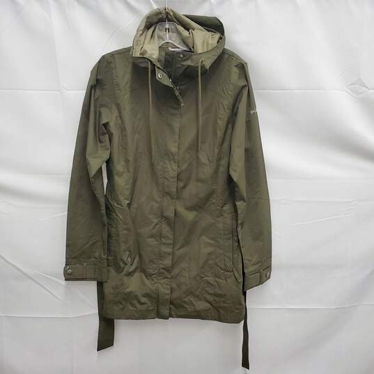 Columbia WM's Lightweight Insulted Army Green Button & Zip Windbreaker Size M image number 1