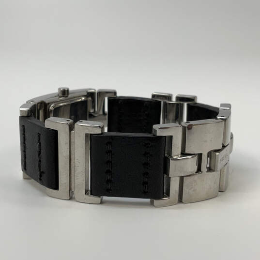 Designer Fossil Silver Tone Square Dial Adjustable Strap Analog Wristwatch image number 4