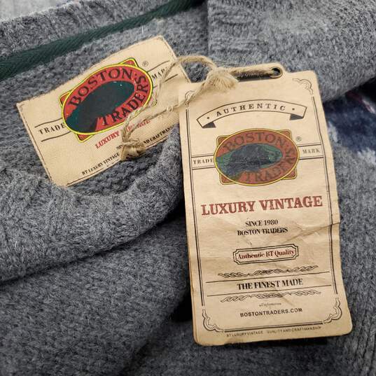 Boston Traders Men's Luxury Vintage Gray Wool Blend Knit Sweater Size XXL - NWT image number 4