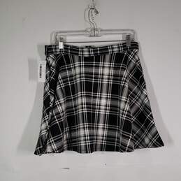 Womens Plaid Back Zip Flat Front Knee Length A-Line Skirt Size XL