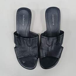 Liz Claiborne Black Wedge Sandals Size 7.5 alternative image