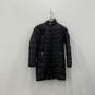 Womens Black Long Sleeve Mock Neck Side Pockets Full-Zip Puffer Coat Sz XS image number 1