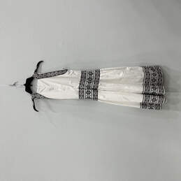 Womens White Sleeveless Square Neck Regular Fit Back Zip Maxi Dress Size 6P alternative image